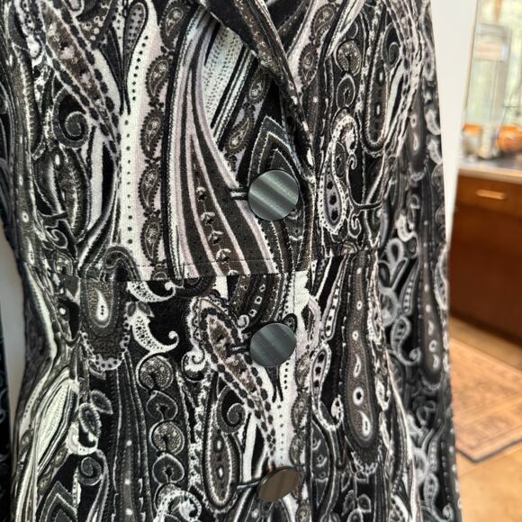 Bisou Bisou black paisley print, blazer jacket, size M - Picture 4 of 12